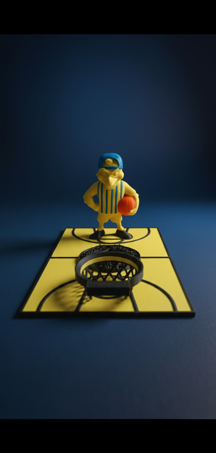 🕯️🏀 Sarı-Lacivert Basketbol Mumluk &amp; Figür Seti